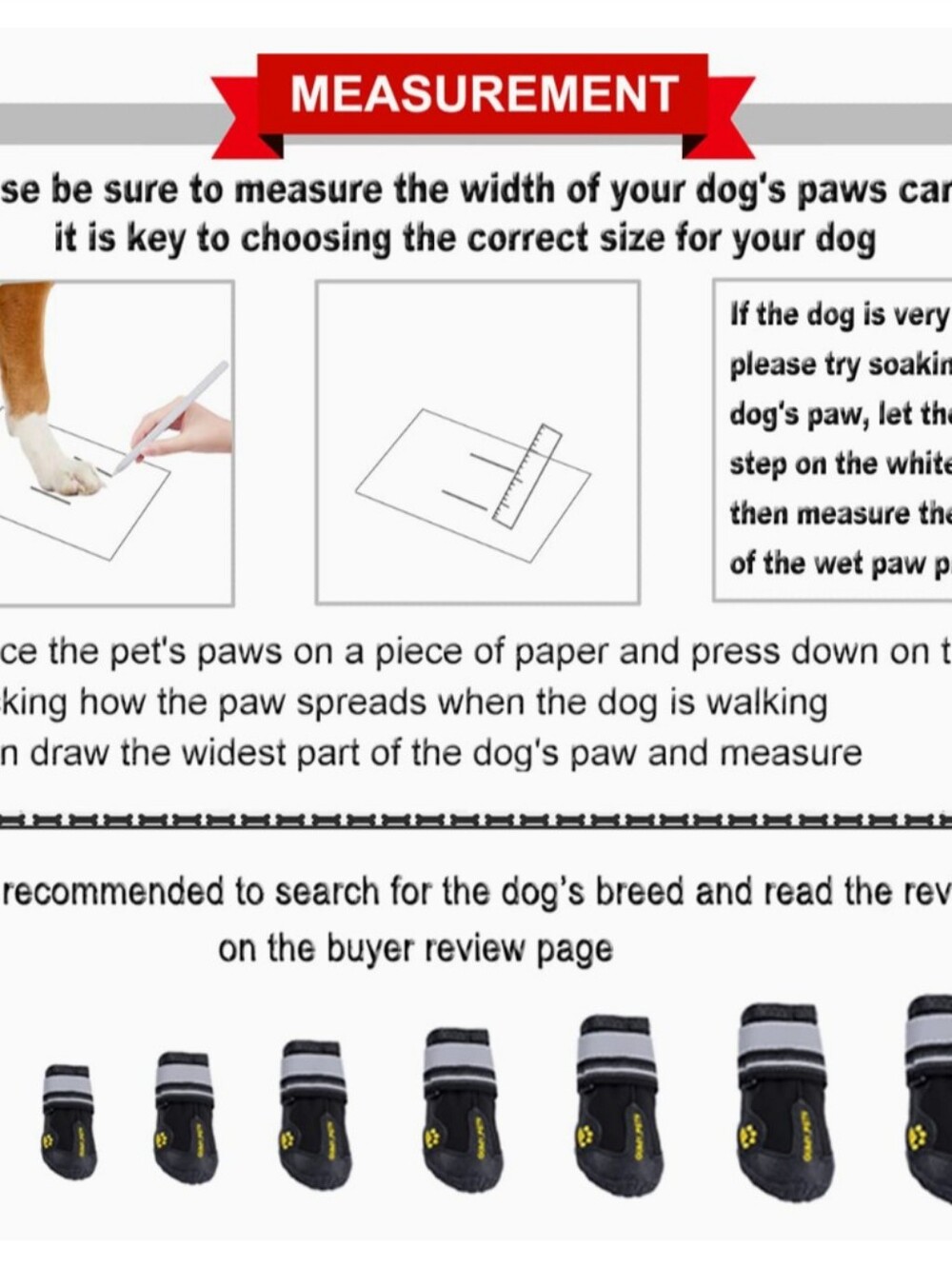 QUMY Pets Waterproof Dog Boots Size 3 Reflective Non-Slip Paw Protectors Black - Picture 7 of 7